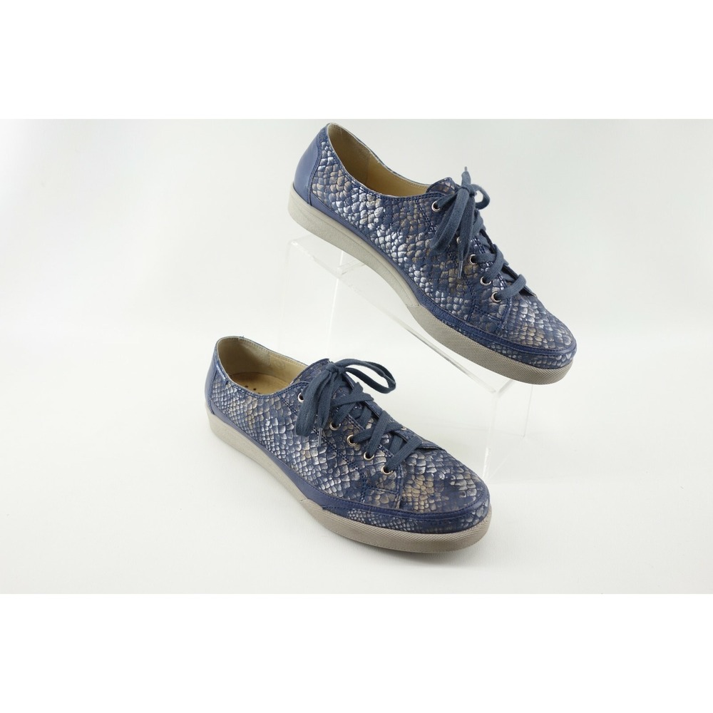 MEPHISTO RUN OFF AIR-JET SYSTEM Blue Snake Print Leather Sneakers Women's 11 US